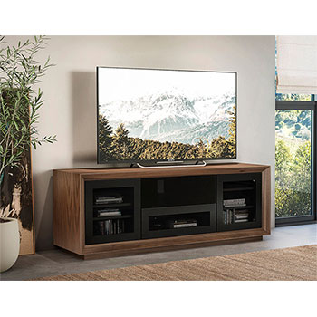 Furnitech Signature Home FT70CF TV Stand Media Console up to 80" TV'S in Walnut Finish.