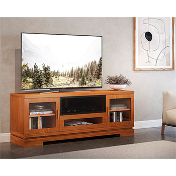  Furnitech FT70TT TV Stand Media Console up to 80" TV'S in American Cherry Hardwood Finish.