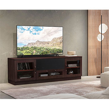  Furnitech FT72CCW Contemporary TV Stand Media Console up to 80" TV'S in Dark Brown (Wenge) Finish.
