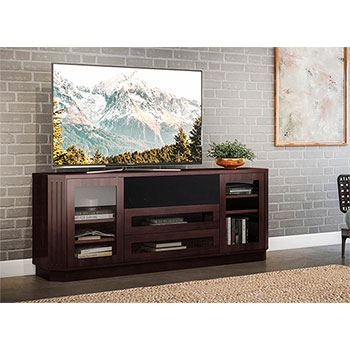  Furnitech FT78CL 78 Inch Transitional TV Stand Media Console In a Dark Brown Wenge Finish.