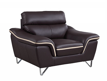 Global United 168 - Leather Match Chair in Brown color.