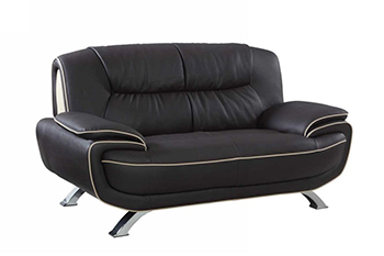 Global United 405 - Leather Match Loveseat in Brown color.