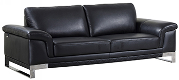 Global United 411 - Genuine Italian Leather Sofa in Black color.