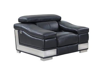 Global United 415 - Genuine Italian Leather Chair in Black color.