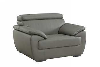 Global United 4571 - Leather Match Chair in Gray color.