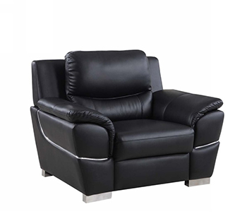 Global United 4572 - Leather Match Chair in Black color.