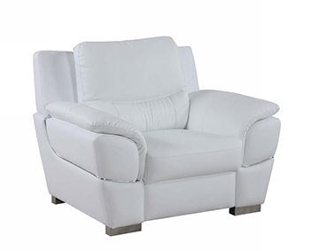 Global United 4572 - Leather Match Chair in White color.