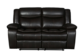 Global United 6967 - Leather Air Loveseat in Brown color.