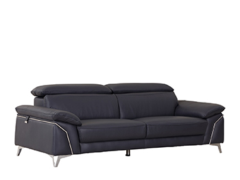 Global United 727 - Genuine Italian Leather Sofa in Navy color.