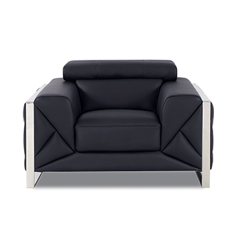 Global United 903 - Genuine Italian Leather Chair in Black color.