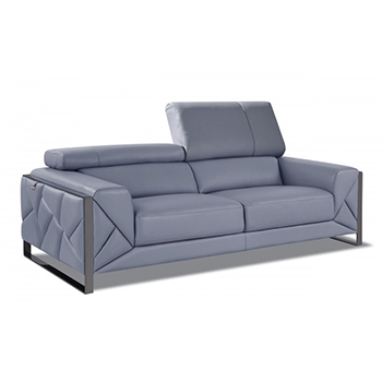Global United 903 - Genuine Italian Leather Sofa in Light Blue color.
