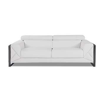 Global United 903 - Genuine Italian Leather Sofa in White color.