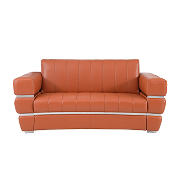 Global United 904 - Genuine Italian Leather Loveseat in Camel color.