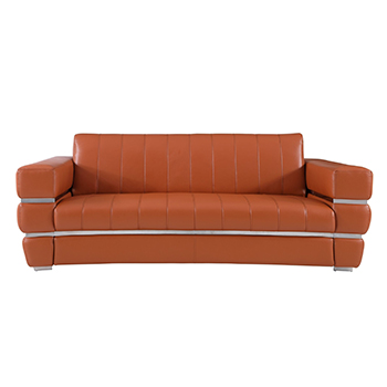 Global United 904 - Genuine Italian Leather Sofa in Camel color.