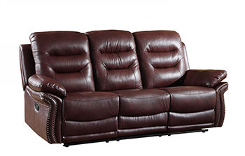 Global United 9392 - Leather Air Sofa in Burgundy color.