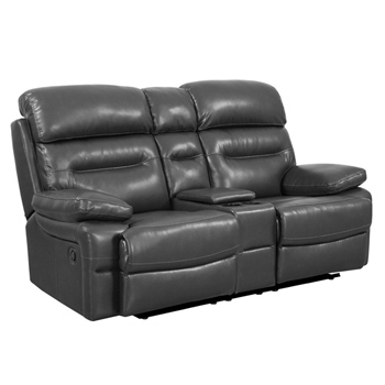Global United Furniture 9442 Gray Leather Air Loveseat.