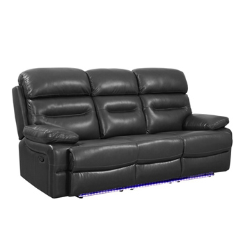 Global United Furniture 9442 Gray Leather Air Sofa.