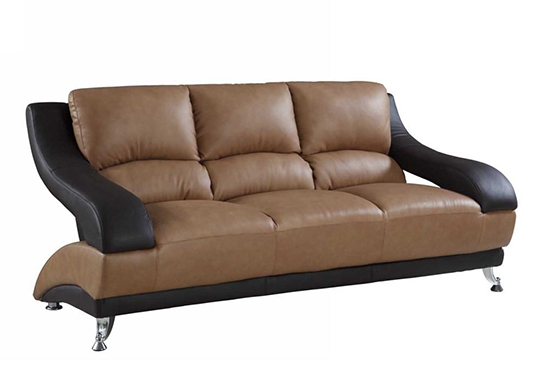 Global United 982 - Leather Match Sofa in Two-Tone color.