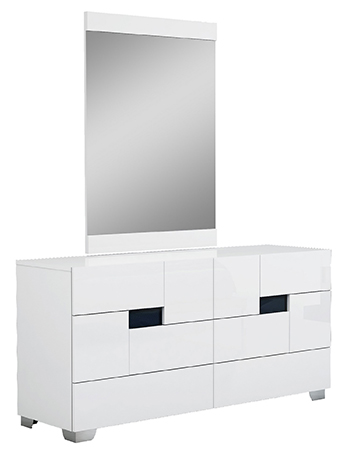 Global United Aria - Dresser with Mirror in White Color.
