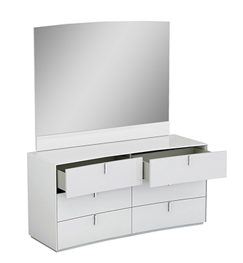 Global United Bellagio - Dresser with Mirror in White Color.