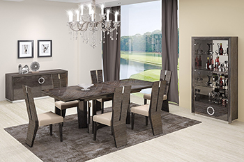 Global United D59 - Dining Table and 6 Chair Set in Gray Color.