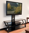 Tech Craft TMT52 - 3 Way TV Stand up to 52" TVs with Black Glass top and Shelves. Tech-Craft-TMT52