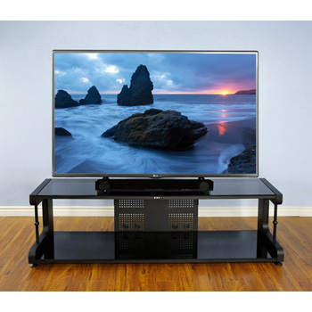  VTI 20844 - 20800 Series TV Stand up to 80" TVs with Black Frame and Black Glass.