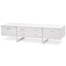Modloft Allen TV Stand up to 70" TVs in White Lacquer finish. Modloft-Allen-MD213-LAQ