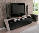 Modloft Function Fusion TV Stand up to 75" TVs in White Oak-Black finish.