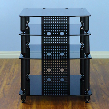 VTI 36444 - 4 Shelf Professional Audio Rack in Black frame and  Black Glass - VTI 36000 Series