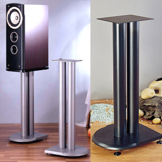 VTI UF Series Speaker Stands in Black or Grey Silver color with iron cast base - Models: UF19; UF24; UF29.