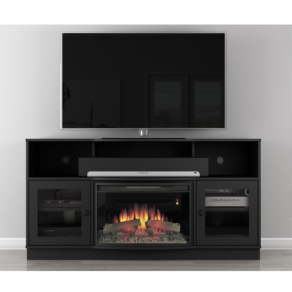 Furnitech FT64FB Contemporary TV Stand Console with