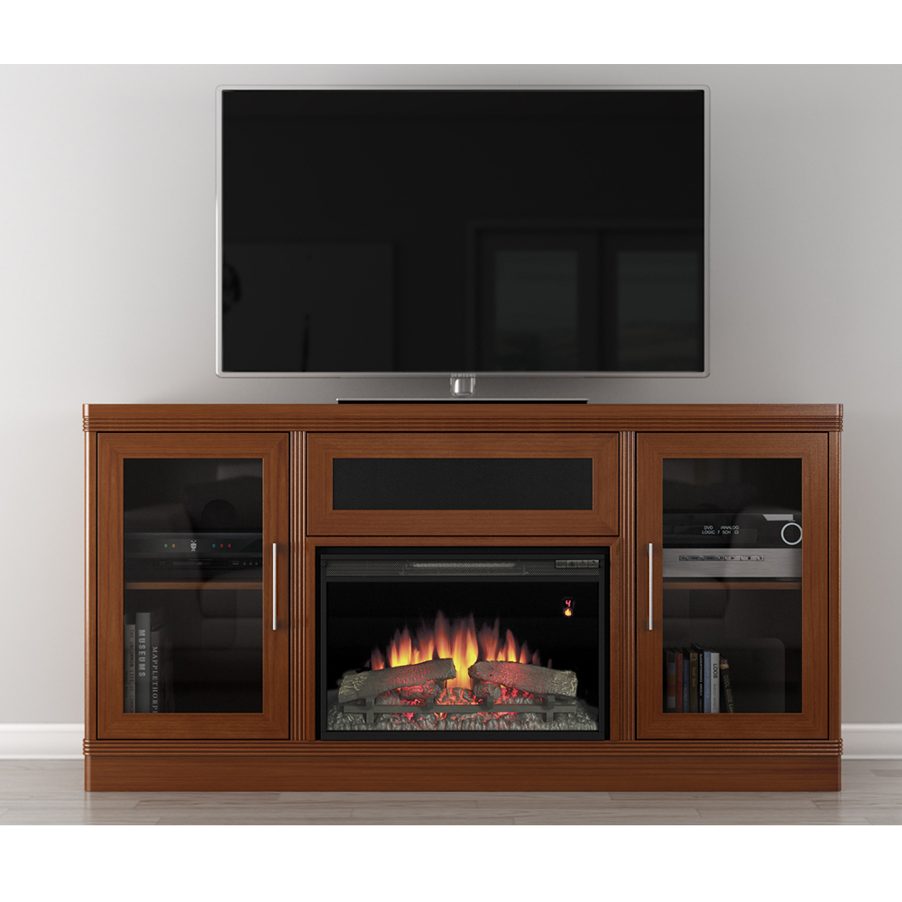 Furnitech FT70TRFB Transitional TV Stand Console with