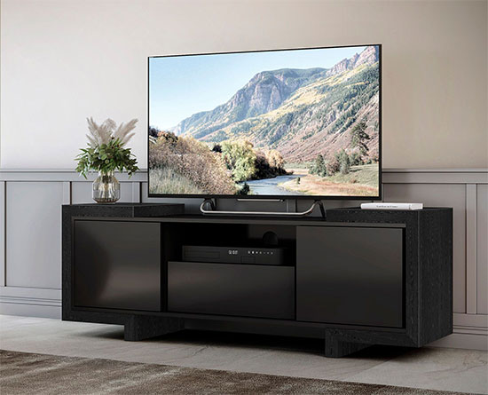 Furnitech FT75FAEB Modern TV Stand Media Console up to 85