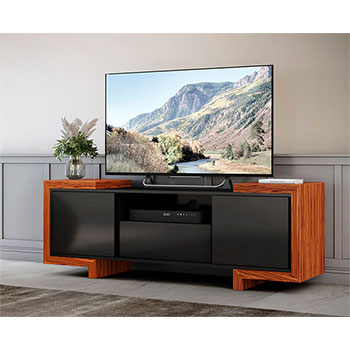Furnitech FT75FAPF Modern TV Stand Media Console up to 85" TV'S in Black Lacquer Iron Wood Finish. furnitech-ft75fapf