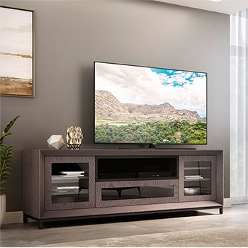 Furnitech FT78CGG TV Stand Media Console in Coastal Grey Finish Up to 85" TVs.  furnitech-ft78cgg