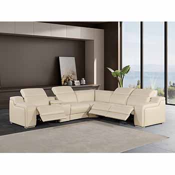 Global United Furniture 1116 sectional, 6 pieces with 3-Power Recliners and 1-Console in Beige color 1116-BEIGE-3PWR-6PC