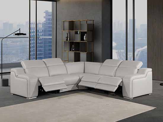 Global United Furniture 1116 sectional, 5 pieces with 3-Power Recliners in Light Gray color Copy 1116-LIGHT-GRAY-3PWR-5PC-COPY