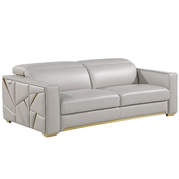 Global United Furniture 1120 Top Grain Genuine Italian Leather Sofa in Light Gray color. 1120-light-gray-sofa