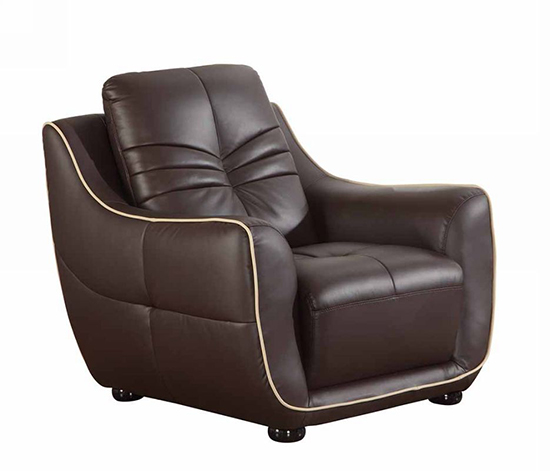 Global United 2088 - Leather Match Chair in Brown color.