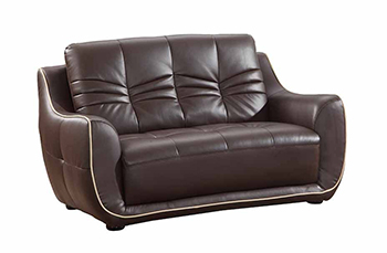 Global United 2088 - Leather Match Loveseat in Brown color.