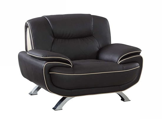Global United 405 - Leather Match Chair in Brown color.