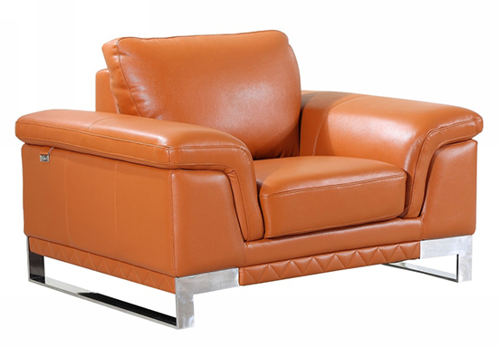 Global United 411 - Genuine Italian Leather Chair in Camel color.