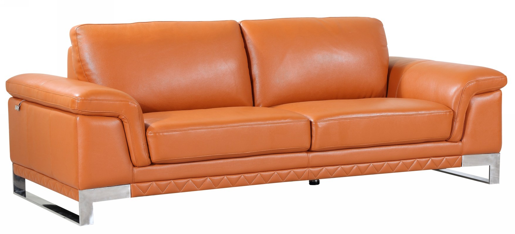 meridian furniture mina camel leather sofa