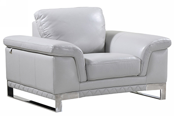 Global United 411 - Genuine Italian Leather Chair in Light Gray Color.