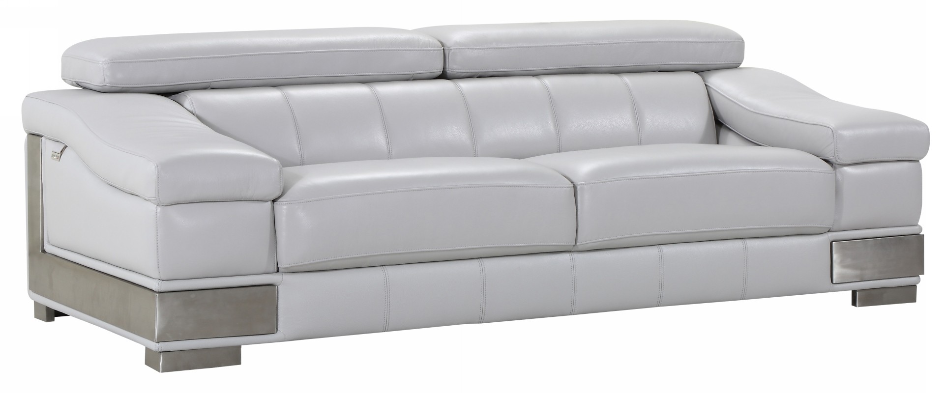 Genuine Italian Leather Sofa In Light