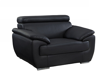 Global United 4571 - Leather Match Chair in Black color.