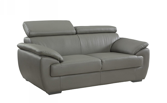 Global United 4571 - Leather Match Loveseat in Gray color.