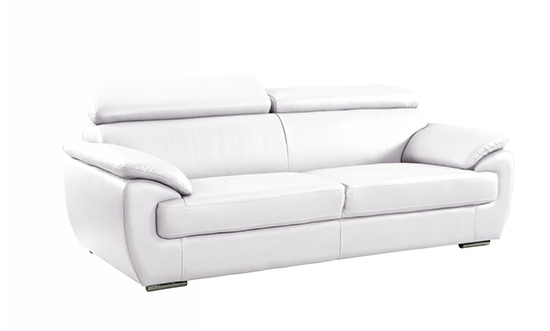 Global United 4571 - Leather Match Sofa in White color.