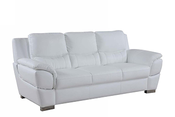 Global United 4572 - Leather Match Sofa in White color.